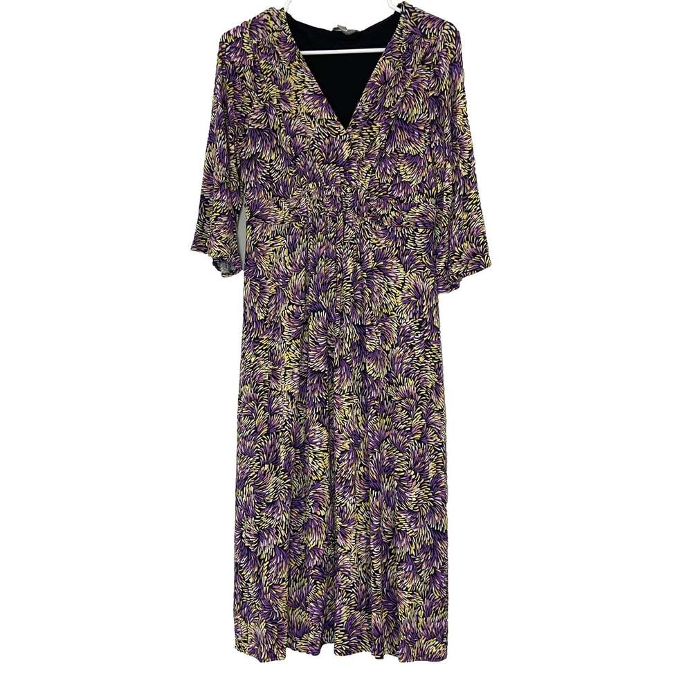 Boden Women 8L Floaty Firework Jersey Dress Printed Stretch V Neck Knee Length